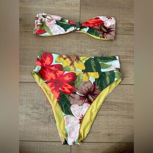 Aerie Yellow Floral Bikini Set